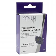 Brother TZe-S231 Adhésif Extra Résistant Noir sur Blanc 12mm X 8m |  Premium Tape